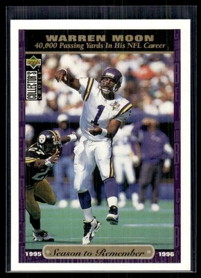 1996 Collector's Choice Season to Remember Blow-ups Warren Moon Minnesota - Image 1 of 2