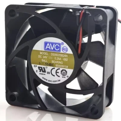 AVC DS06025B24H 6025 24V 0.25A 6CM 2-Wire Dual Ball Inverter Cooling Fan - Image 1 of 2