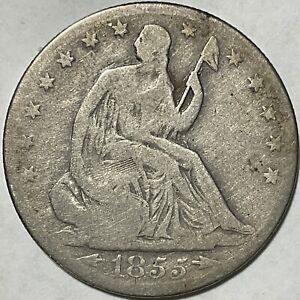 1855-O *SEATED LIBERTY HALF DOLLAR* CIRCULATED (WITH ARROWS NO RAYS) ~NR~ #536