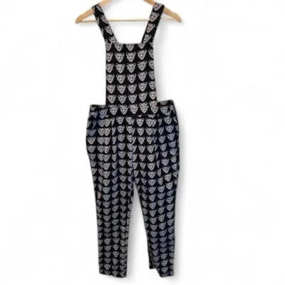 Mono de peto con estampado de cara de guepardo blanco y negro Alice lujoso talla 12 Foto 1 de 4