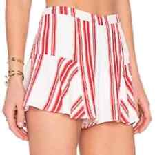Revolve Lovers + Friends Oasis Striped High Waisted Frill Shorts Skort Red S