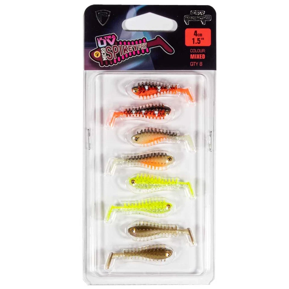 Fox Rage UV Micro Spikey Mixes Colour Lure Pack 4cm - 8 Gummifische, Gummiköder - Bild 1 von 1