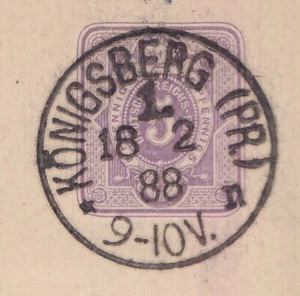 72783) KÖNIGSBERG Ostpreußen LUXUS-Stempel 1888 auf Postkarte - Picture 1 of 3