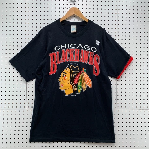 VTG 90s Chicago Blackhawks Shirt Black Single Stitch Adult Large 22x31.5 ARTEX Cover