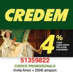 APRI APERTURA conto corrente CREDEM LINK ricevi BUONO amazon 50 EURO 51359822 - Foto 1 di 1