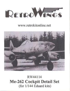 RetroKits Modelle 1/144 Messerschmitt Me-262 COCKPIT DETAIL SET Harz Update Kit - Bild 1 von 1