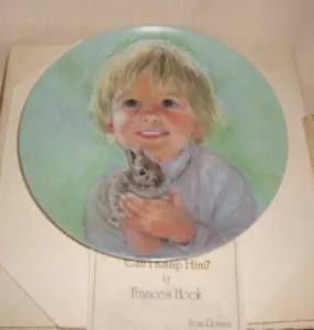 Frances Hook Collector Plate Can I Keep Him? Boy with Bunny Roman 1983 Vintage - Picture 1 of 3