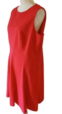 Vestido American Living Talla 18 Coral Oscuro Ajuste Sin Mangas Acampanado Verano Elastizado Foto 1 de 4