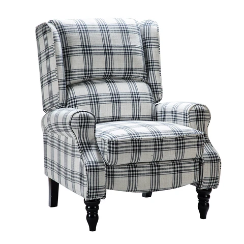 Karat Home Asikli Manual Recliner - Plaid Black  MSRP $699.00 Cover