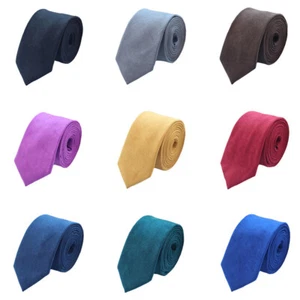 Men's Velvet 6CM Skinny Solid Necktie Wedding Party Formal Business Neck Tie - Picture 1 of 11