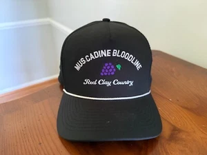 Muscadine Bloodline Band Black Hat NWOT SnapBack Red Clay Country - Picture 1 of 5