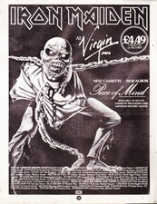 Sh836/6P54 IRON MAIDEN : PIECE OF MIND ALBUM ADVERT 11X8"