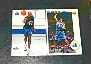 KEVIN GARNETT UD GLASS + UD HEROES #/d 2-CARD LOT TIMBERWOLVES HOF - Picture 1 of 3
