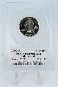 2000-S PCGS PR69DCAM Maryland State Quarter Proof 25C - Picture 1 of 2