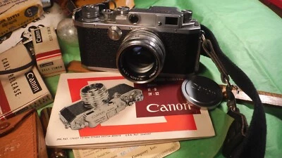 Canon 35mm Rangefinder Film Camera II F, CANON LENS 50mm f:1.8 Flash +Extras - Image 1 of 4