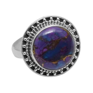 Anillo de joyería de plata esterlina 925 liso cobre turquesa talla 8 AR-7547 - Imagen 1 de 1