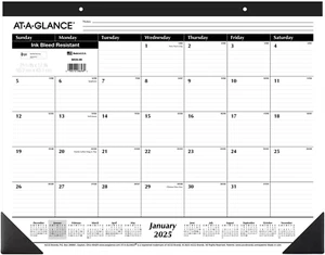 AT-A-GLANCE 2025 Desk Calendar, Desk Pad, 21-3/4" X 17", Large, Ruled Blocks, Mo - Picture 1 of 12