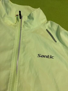 SANTIC Men’s Cycling Jacket Large Wind Rain Running High Visibility - Picture 1 of 9