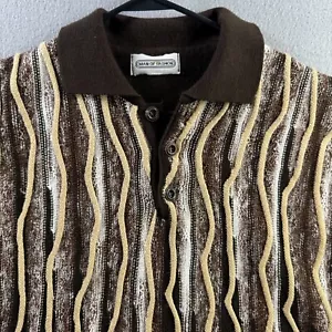 Maglione Uomo Moda Uomo 2XL Marrone Maglia 3D Manica Lunga Collo Anni 90 Vintage - Foto 1 di 12