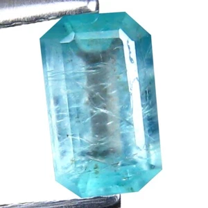 0.64 CTS 6X4 MM TREMENDOUS! BLUEISH GREEN NATURAL GRANDIDIERITE GEMSTONES - Picture 1 of 4