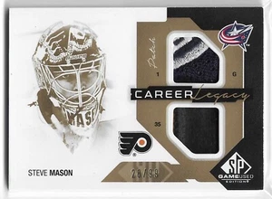 2014-15 SP GAME USED STEVE MASON CAREER LEGACY DUAL PATCH #CL-SM BLUE JACKET /99 - Picture 1 of 2