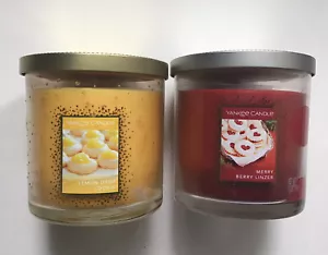 Yankee Candle COOKIE SWAP LEMON DROP COOKIE MERRY BERRY LINZER 7 oz TUMBLERS - Picture 1 of 2
