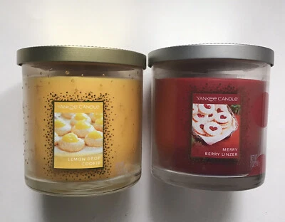 Yankee Candle COOKIE SWAP LEMON DROP COOKIE MERRY BERRY LINZER  7 oz TUMBLERS - Image 1 of 2