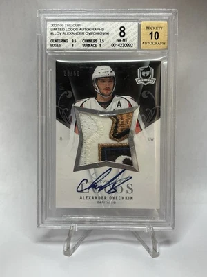 2007-08 UD The Cup Alexander Ovechkin Capitals Logo Patch /50 BGS 8 W/ 10 Auto - Image 1 of 2