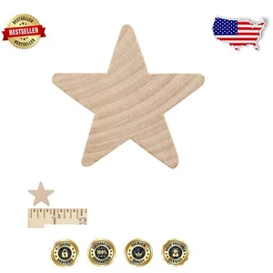 500 Unfinished Wood Star Shapes - Perfect for Kids’ Crafts and Decorations - Picture 1 of 3