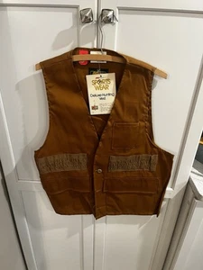NWT! RARE! Vintage 60’s 70’s Kmart Brown Hunting Shooting Vest Mens M Cotton - Picture 1 of 4