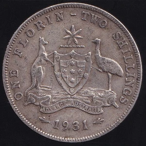 Australia 1931 Un Florín 2/- Jorge V - Fino - Imagen 1 de 3