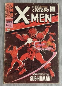 X-Men 41 1st App Grotesk /Origin Of Cyclops -1968 Marvel *Low Grade Silver Age - Picture 1 of 3