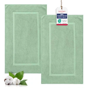 Luxury 2 Pack Banded Cotton Bath Mats for Bathroom Floor [ Hotel, Spa, Tub, S... - Picture 1 of 6