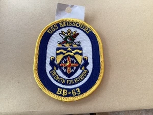 Parche de gorra American Navy USN USS Missouri repro Reino Unido Freepost - Imagen 1 de 2