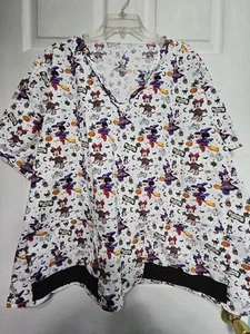 Selbstgemachtes Peeling Top Größe 3XL - HALLOWEEN Disney Minnie Mouse Hexe - Brust 30"/L 29" - Bild 1 von 4