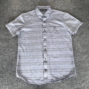 Travis Mathew Shirt Mens Medium Short Sleeve Button Up Striped Golf Casual Top - Picture 1 of 6