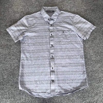Travis Mathew Shirt Mens Medium Short Sleeve Button Up Striped Golf Casual Top - Image 1 of 4