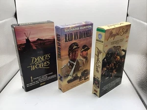 Lot of 3 VHS Tapes Raid on Rommel 1996 Memphis Belle 1990 Dances w/Wolves 1990 - Bild 1 von 8