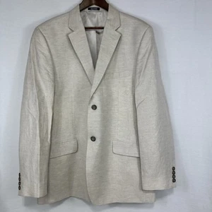 Claiborne Mens 44R Linen Blend Sport Coat Suit Jacket Blazer Lined - Picture 1 of 10