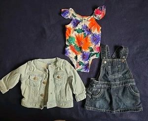 CONJUNTO DE 3 CHAQUETA/TRAJE VAQUERO Y BAÑADOR NIÑA TALLA 3-6 MESES AZUL MARINO ANTIGUO - Imagen 1 de 1