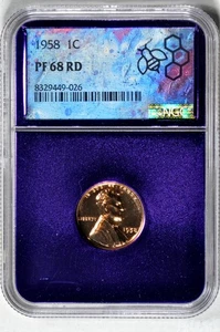 1958 1C Lincoln Wheat Cent NGC PR68RD - Picture 1 of 3