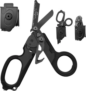 6 in 1 Multifunktionale Unfallschere klappbar mit Gurtschneider | Carbon Black - Bild 1 von 7