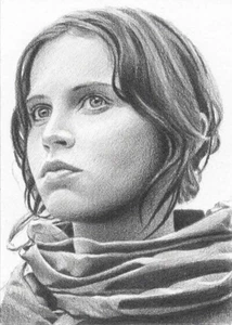 Jyn Erso - ACEO - Sketch Card - Star Wars - Original Pencil Drawing - Picture 1 of 1