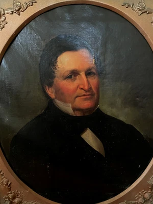 Alban J Conant, artista estadounidense firmado 1857 retrato al óleo caballero Foto 1 de 4