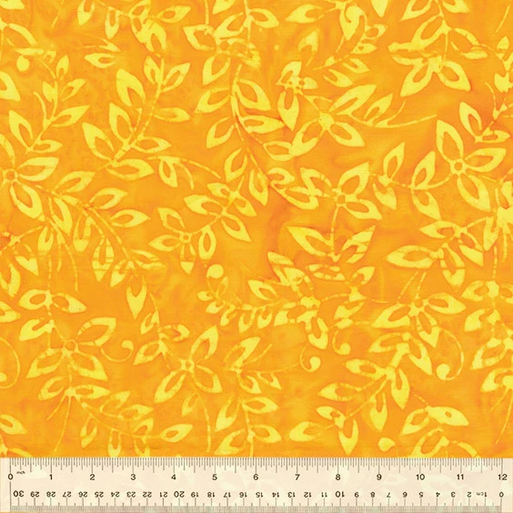 Anthology Batik Fabric | Splash Beanstalk Vine Bumble Yellow YARD - Image 1 of 1