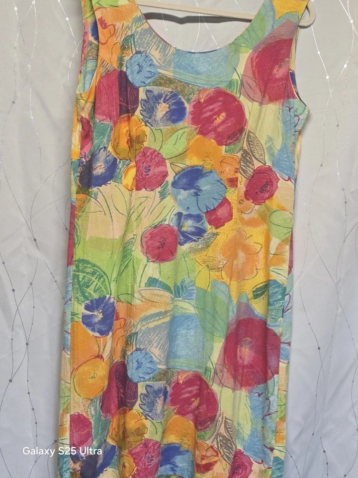 Vintage Jams World Womens Dress Sleeveless 11 Floral Hawaiian Classic Watercolor - Image 1 of 4