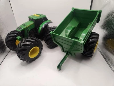 TOMY John Deere Kids Monster Treads Toy Tractor with Wagon and Lights & Sounds - Image 1 of 4