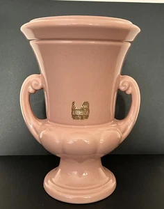 Abingdon Pottery Trophy Vase #101 Pink Double Handle Large Original Sticker - Picture 1 of 9