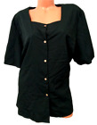 Shein curve black sheer button down women's short sleeve top 5XL