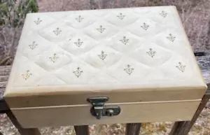 Vintage Mele Jewelry Box Red Velvet Interior w/key Mirror & Ballerina Dancer - Picture 1 of 20